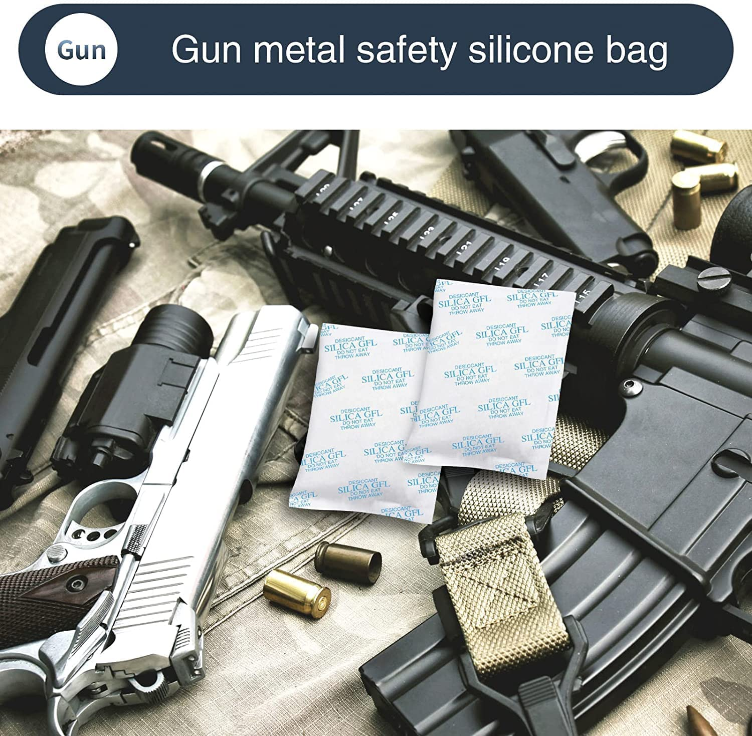 Durimoiy 100 Gram [6 Packets] Premium Pure Silica Gel Packets Desiccant Dehumidifiers, Silica Gel Packs - Rechargeable (Food Safe) Moisture Absorbers, Desiccant Packets image number 1