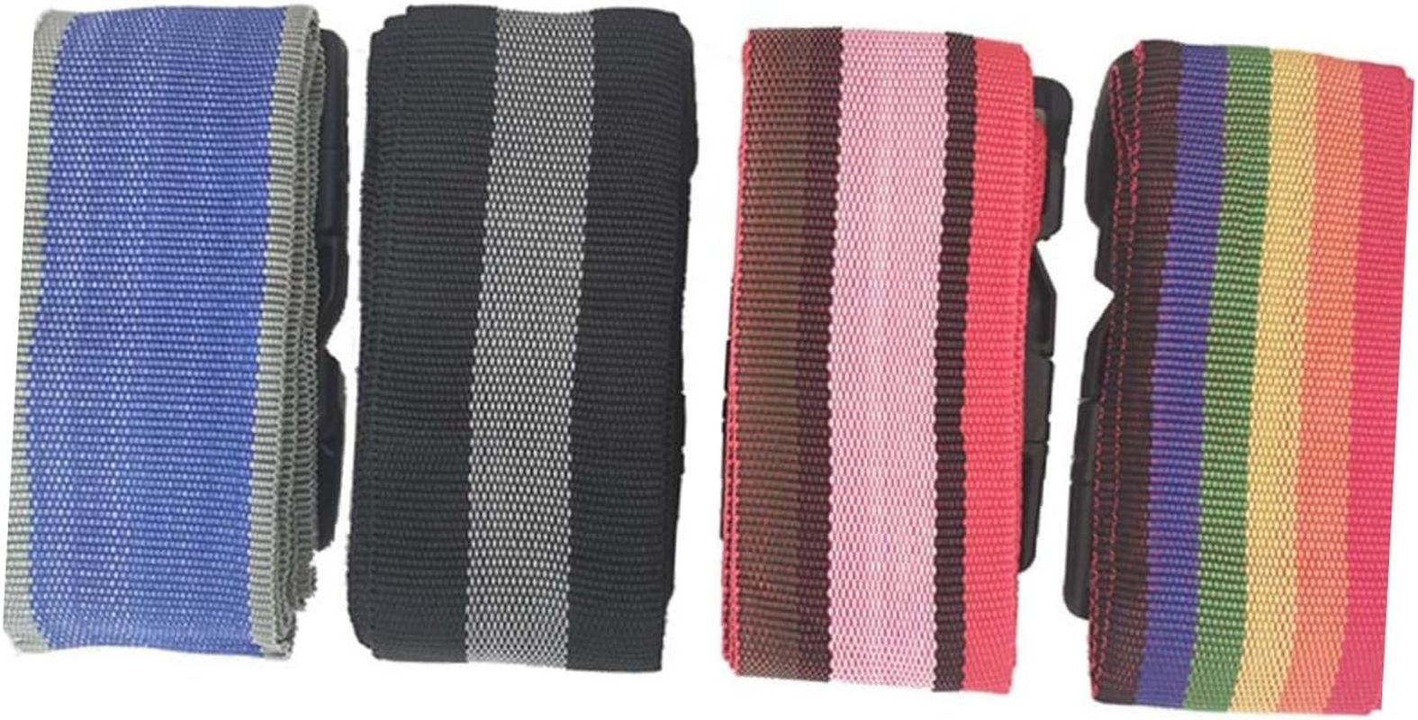 GLEAVI 4Pcs Rainbow Luggage Straps Sturdy Buckle for Suitcases and Bags Colorful Travel Packing Straps for Secure Bundling image number 3