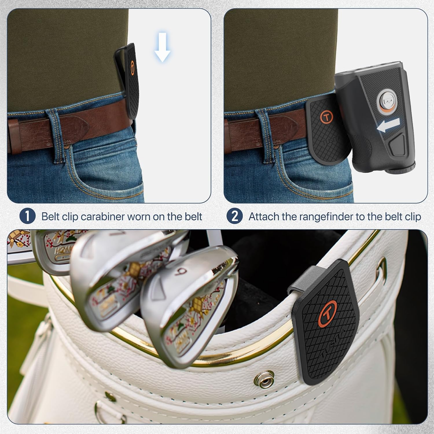 TUSITA Golf Steel HUB - Belt Clip Compatible with Bushnell Magnetic Golf Laser Rangefinders, Magnet Accessories image number 3