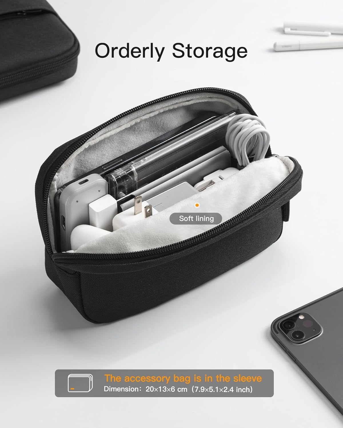 Inateck Shockproof Water-Resistant Laptop Bag with Accessory Bag, Compatible with 13-Inch Macbook Air/Pro M4 M3 M2 M1 2016-2025, 13-Inch Ipad Pro/Air M4 M2 2024, Black image number 3