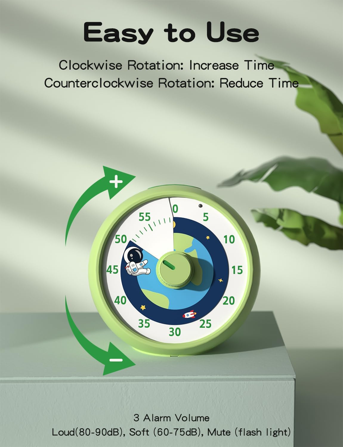 Visual Timer for Kids, 60-Minute Countdown Timer for Classroom, Desk Timer Kid Time Management Tools with Silent Operation, Pomodoro Timer Planet Rocket Pattern image number 2