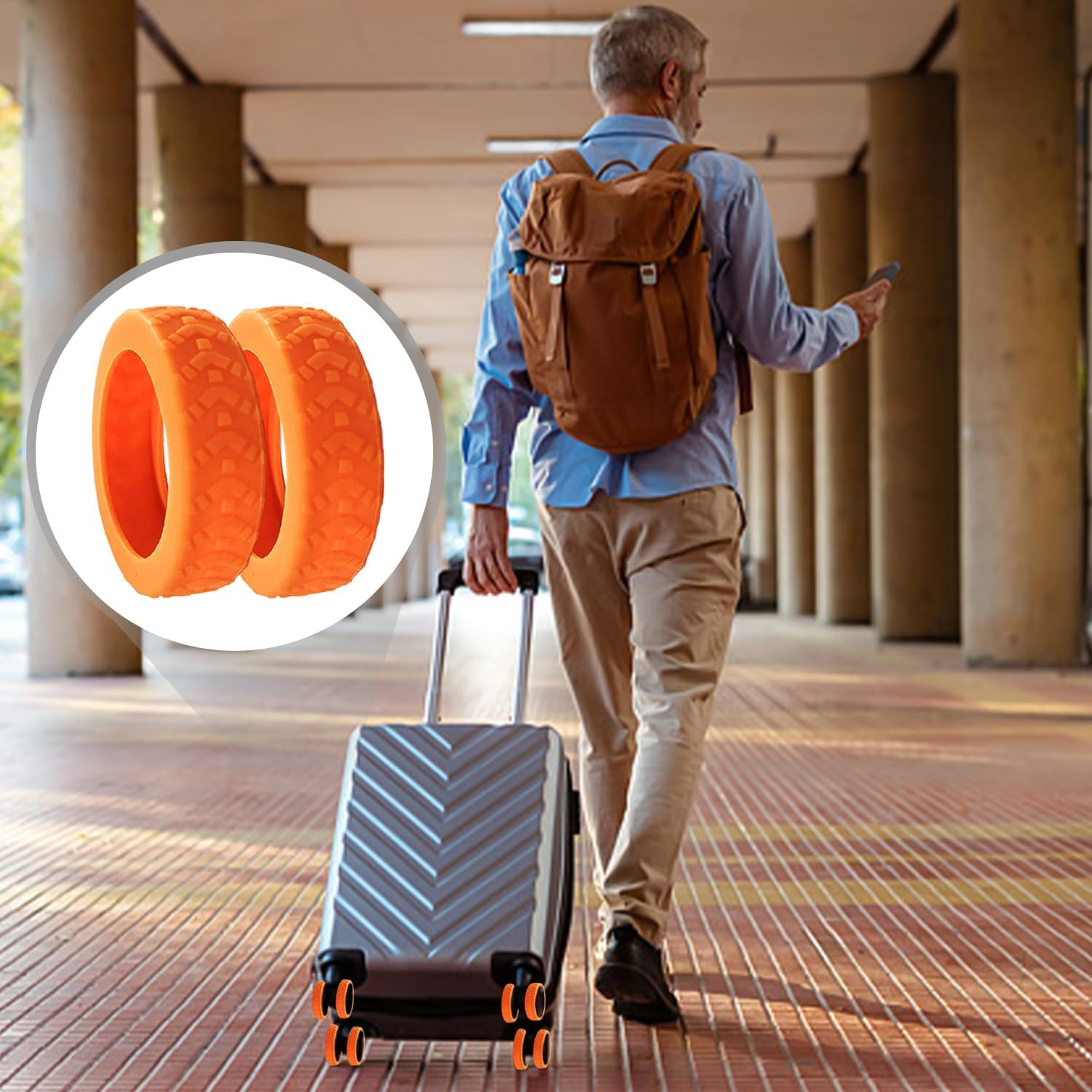 24-Piece Luggage Wheel Cover, Scratch-Resistant Wheel Cover, Replacement of Suitcases, Suitcases, Luggage Tyres image number 3