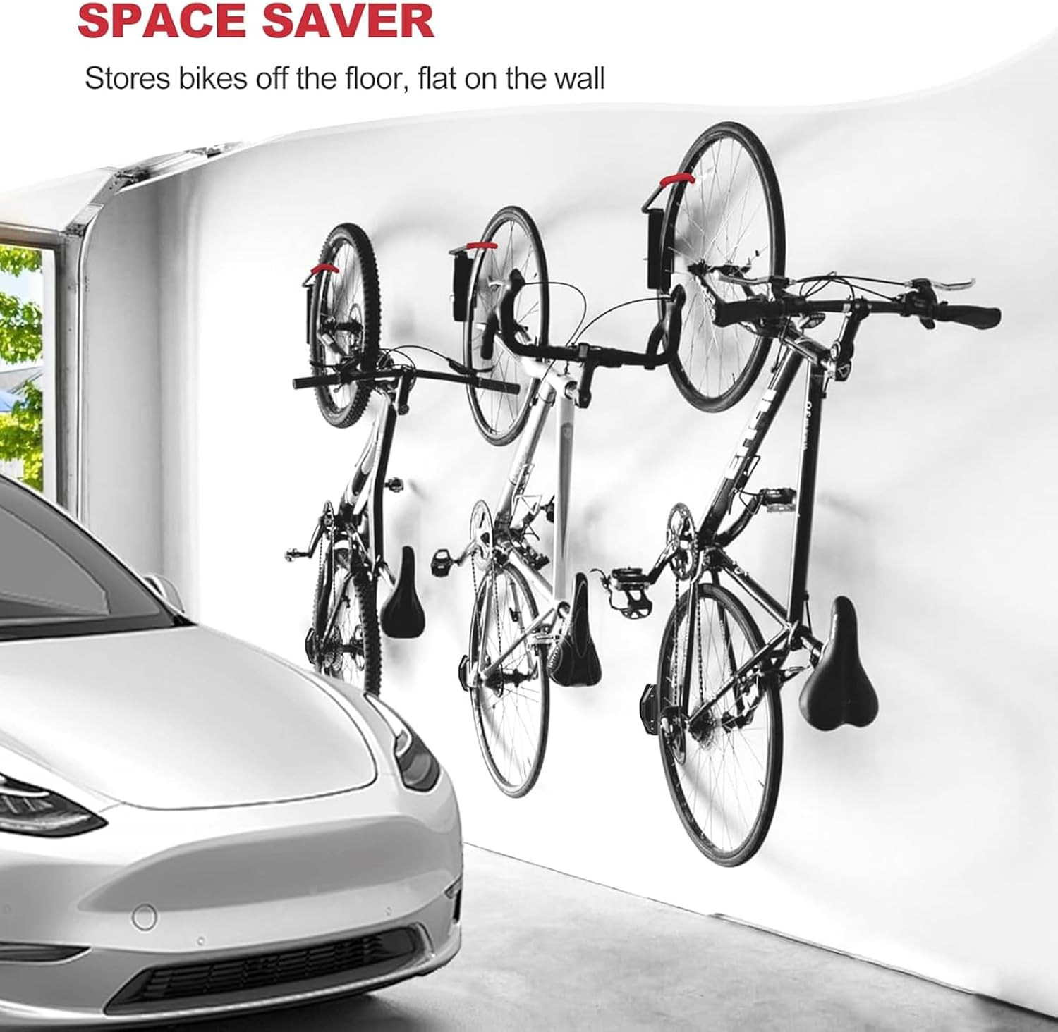 Swivel Bike Wall Mount, Bike Hooks for Garage, Wall Mount Bike Rack Bike Hangers for MTB, Road, Bicycle, Bike Storage Rack for Garage Apartment Indoor (2Pack) image number 3