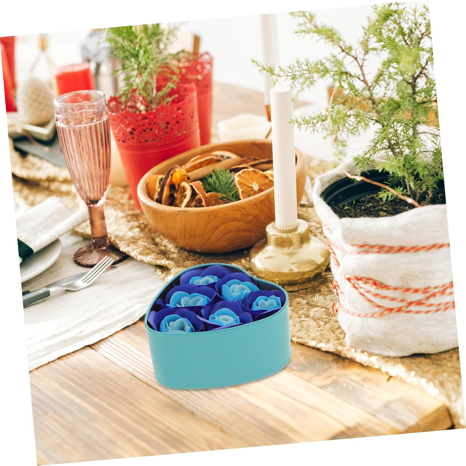 3Boxes Creative Mothers Day Present Soap Flower Heart-Shaped image number 5