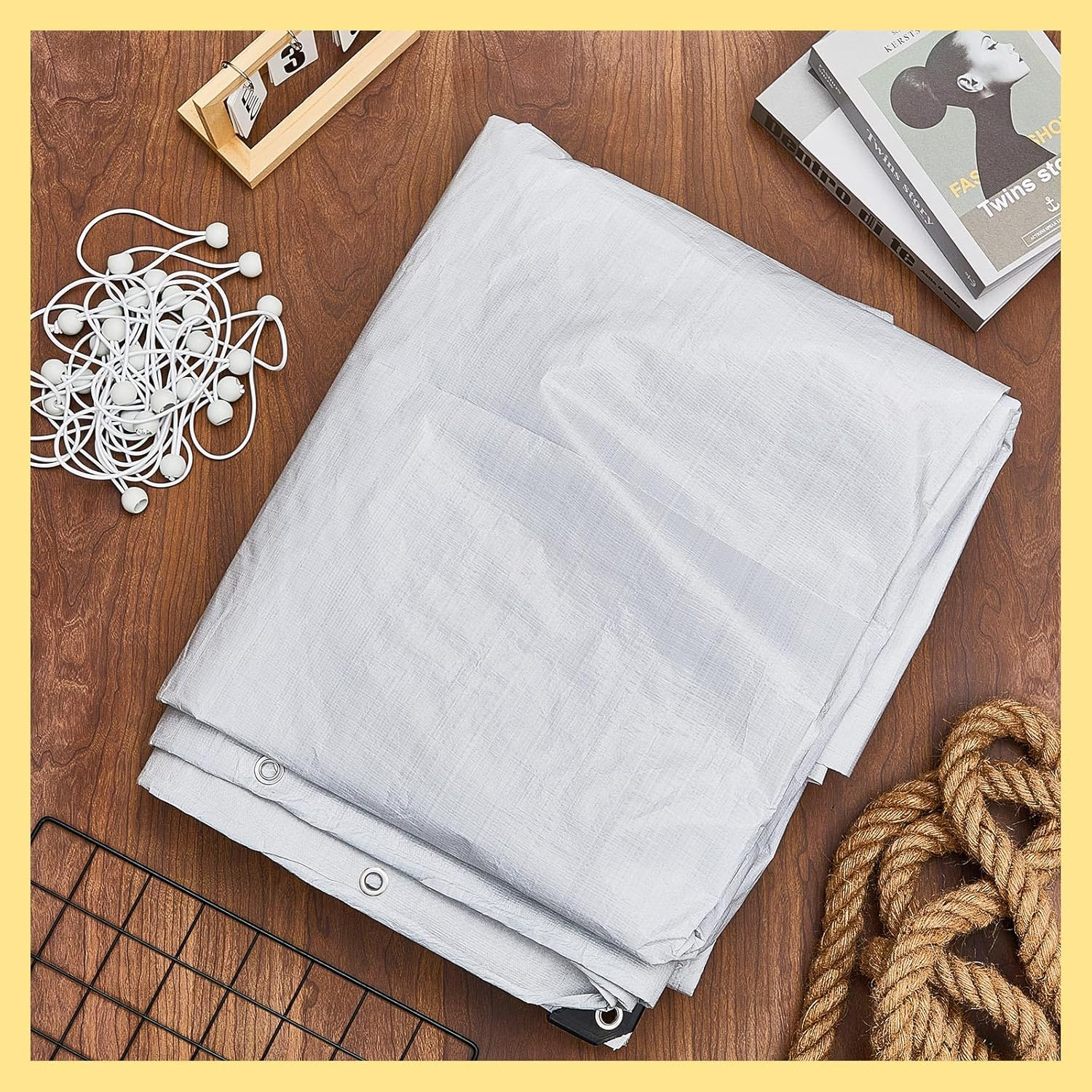 Wesnoy Heavy Duty Carport Canopy Waterproof Canopy Cover Garage Car Shelter Tarp Tent for Car Canopy Replacement Cover with 50 Ball Bungees, Only Top Cover, Frame Is Not Included image number 2