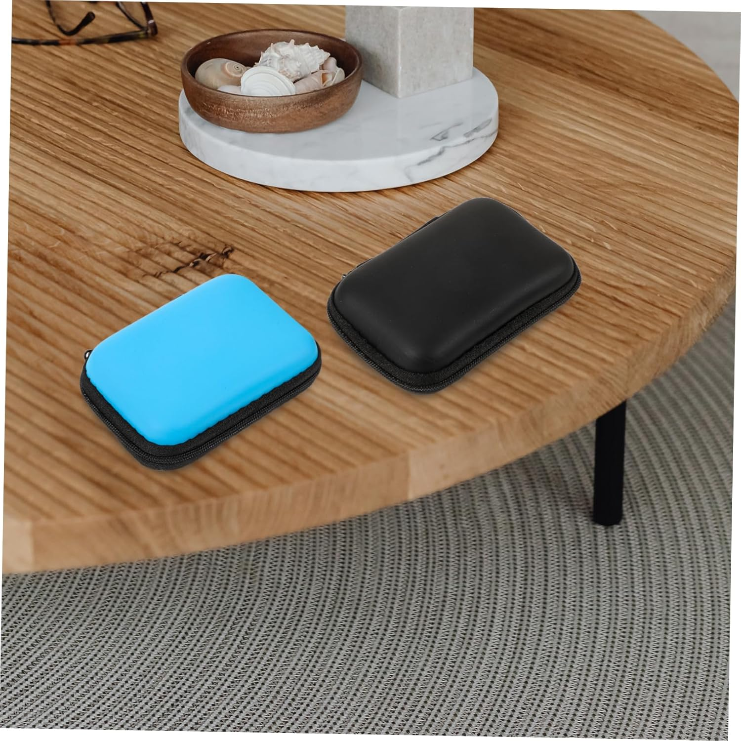 Jojofuny 2Pcs Portable Hard Drive Case Protective Storage Box for Travel Accessories Travel-Friendly Organizer for Accessories Clothing Shoes and Cosmetics image number 1