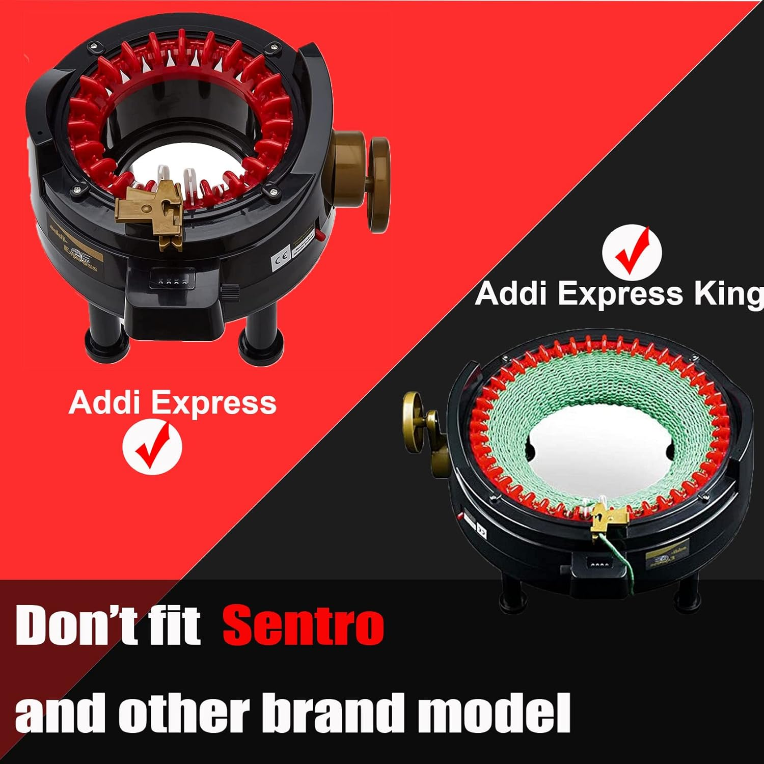 JILINWEI [2 Pack] Addi Knitting Machine Adapter with 1Pcs Hex Steel Bit Power Screwdriver Attachment for Drill,Quick Knit Power Adapter,Crank Handle Adapter for Addi Express/King Size image number 1