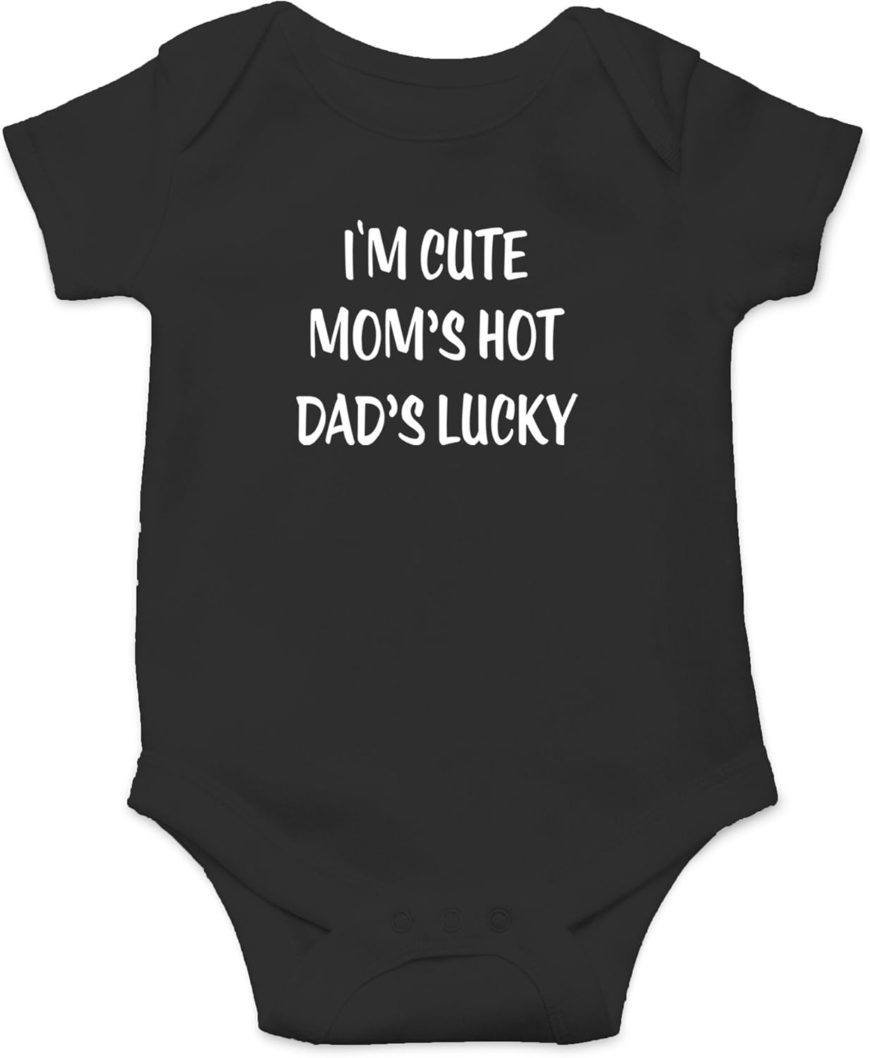 Crazy Bros Tees Cute, Mom'S Hot, Dad'S Lucky Funny Cute Novelty Infant One-Piece Baby Bodysuit