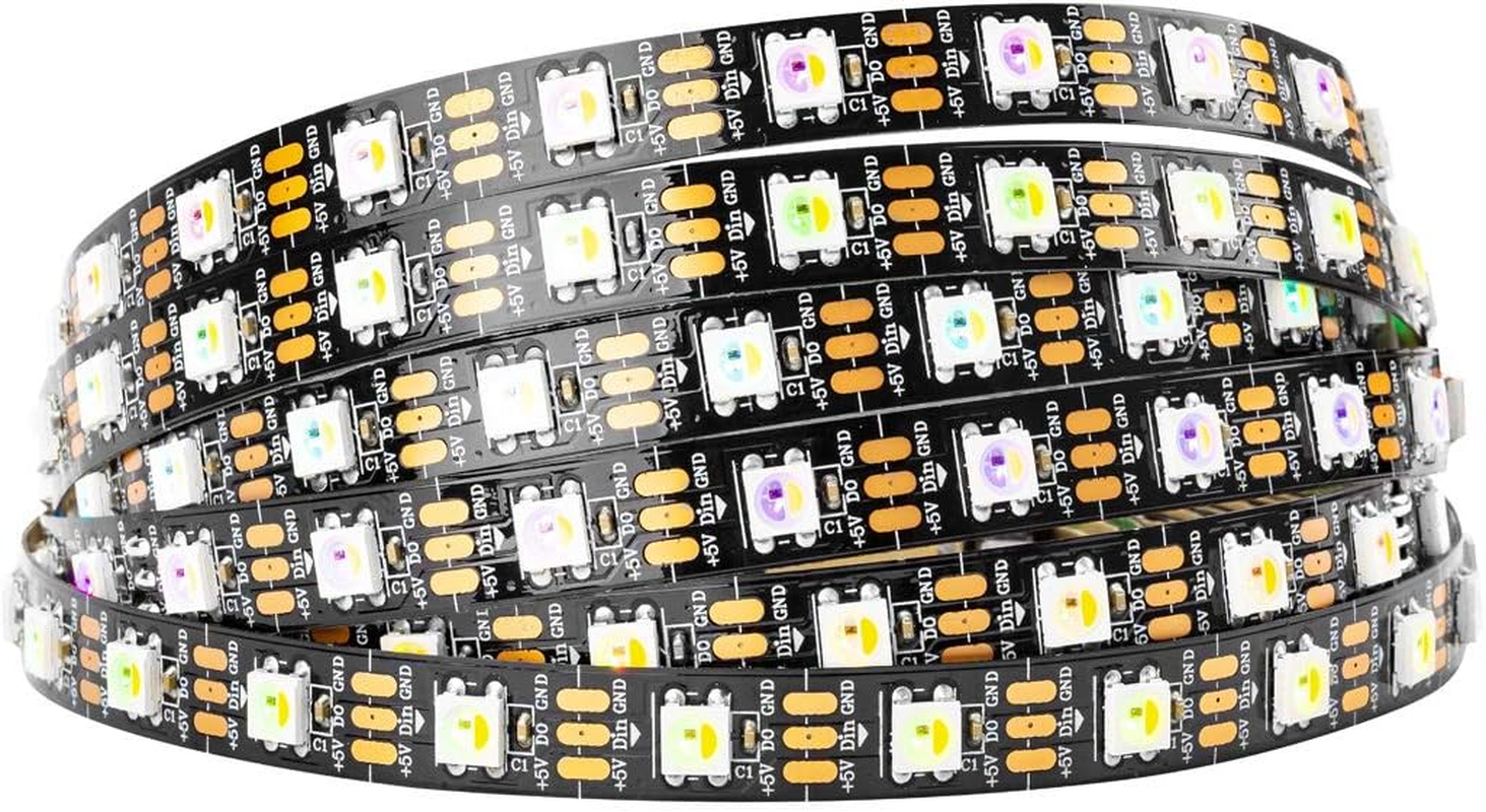Btf-Lighting RGBW RGBNW Natural White SK6812 (Similar WS2812B) 16.4Ft 5M 60Leds/Pixels/M Individually Addressable Flexible 4 Color in 1 LED Dream Color LED Strip Non-Waterproof DC5V