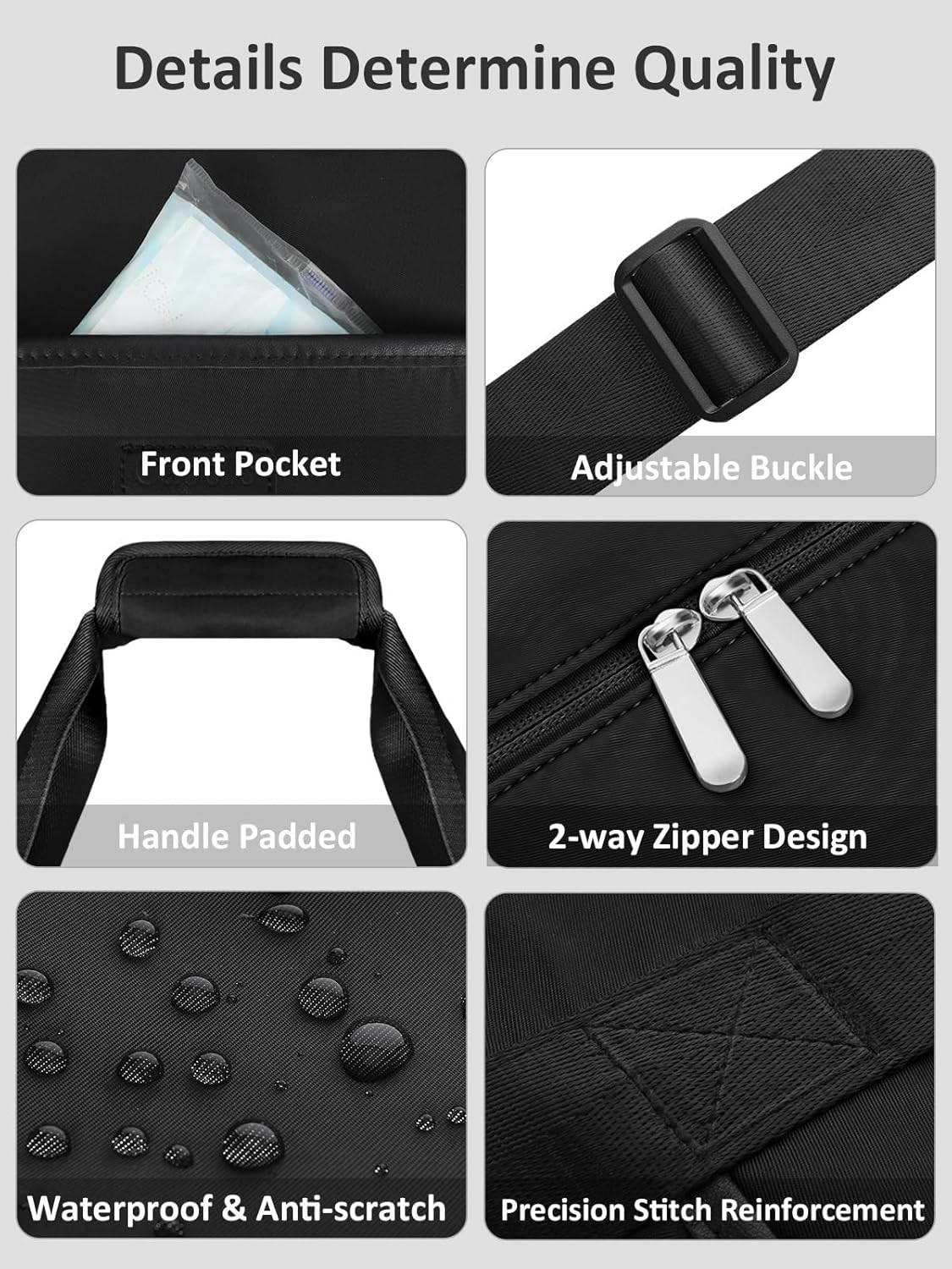 Expandable Travel Duffle Bags Weekender Overnight Bags for Women Men Hospital Bag for Women Labor Delivery with Toiletry Bag Waterproof, Black, Large, Casual, Practical, Travel-Oriented image number 1