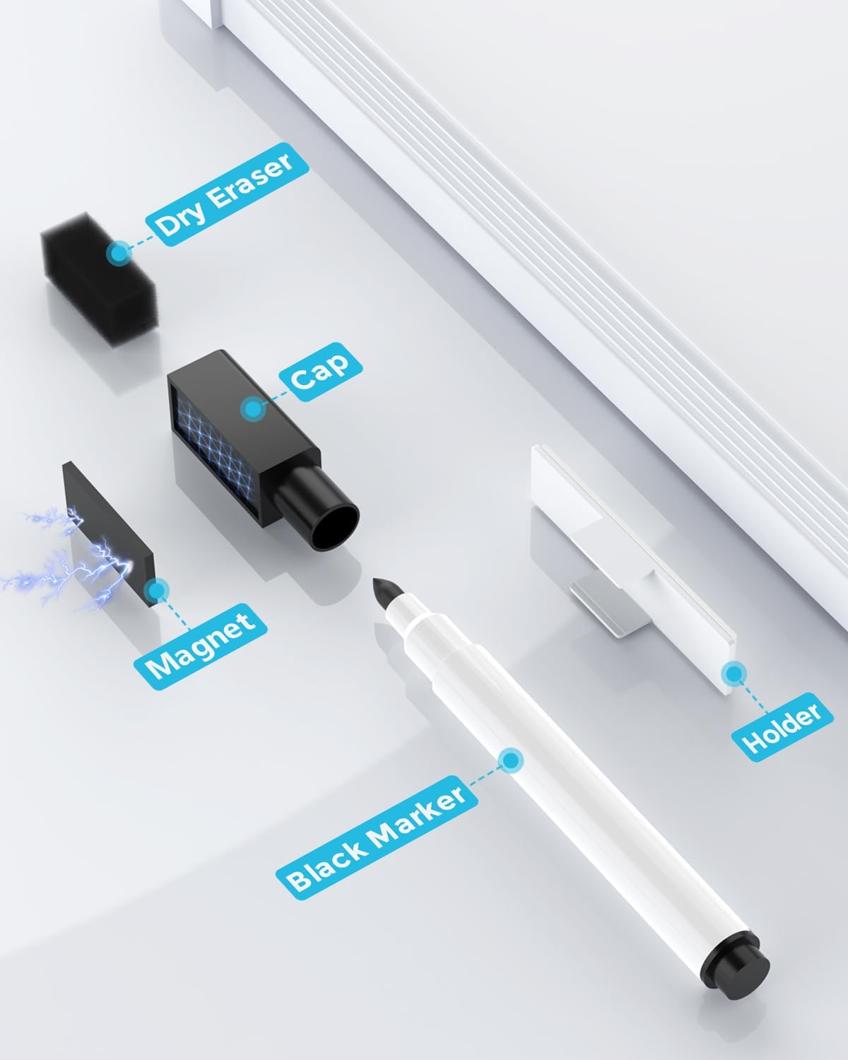 Small Dry Erase Board, 14"X11" Double Sided Hanging Whiteboard for Wall, Mini White Board with a Black Dry Erase Marker, Portable Whiteboard for Planning Learning Writing Drawing Memo image number 4