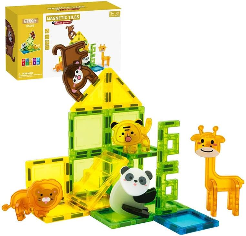 Magnetic Tiles Forest Animals Magnetic Building Blocks Set for Kids Educational STEM Toys Construction Set for Girl Boy Birthday Gifts Toddler Ages 3 4 5 6 7 8 image number 5