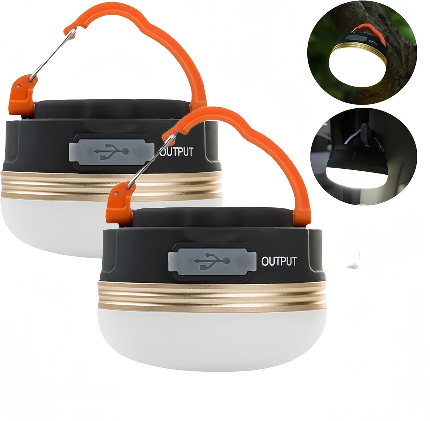 Clearhill Rechargeable Camping Lantern, Flame Decorative Table Lamp, 2 Modes LED Light with Hook,Dimmable Vintage Style,Portable Waterproof Camping Light for Indoor/Outdoor Use image number 3