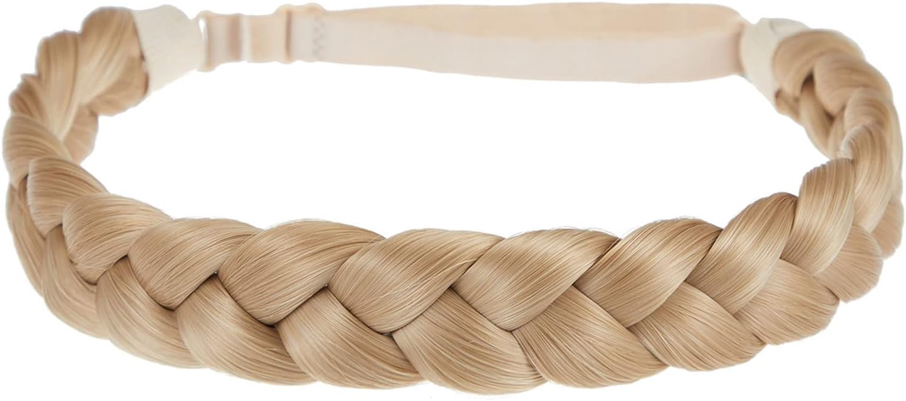 TOECWEGR Braid Headband 3 Strands Synthetic Braided Hair Headbands Stretch Plaited Hair Headbands Hairpiece Fashion Girl Costume Hair Accessories image number 2