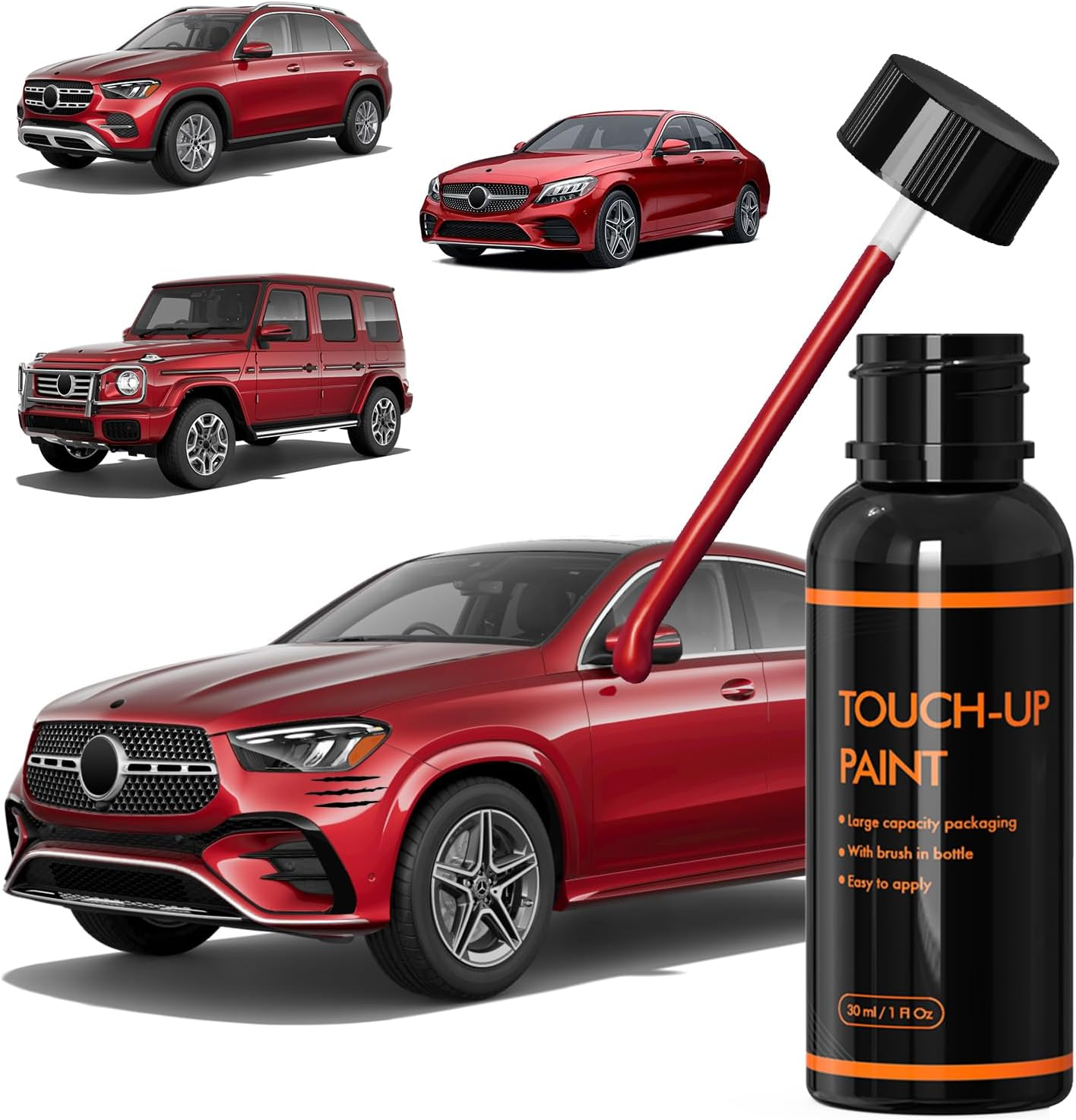 996 Cardinal Red Touch up Paint for Mercedes Benz, DIY Car Paint Scratch Repair Kit, Automotive Paints, Quick & Easy Fix Scratch Repair for C/E/G/GLC/GLE/GLS/EQE/EQS/A/B/AMG/SLC image number 3