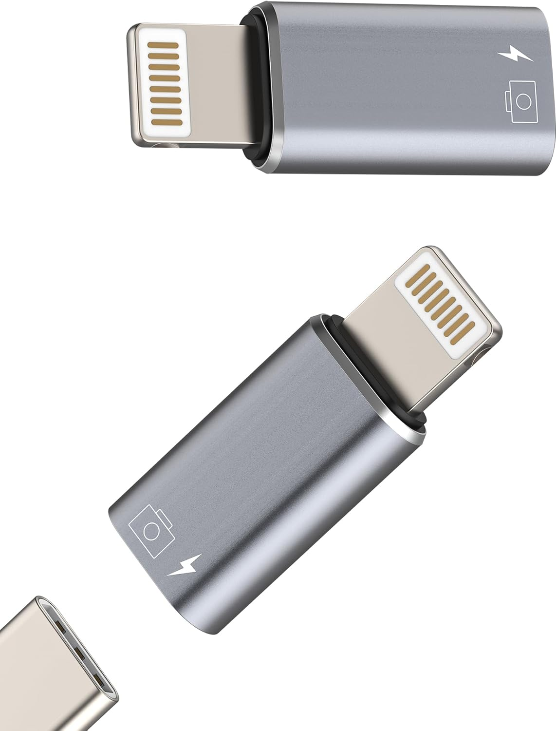 USB C to Lightning Adapter Female to Male (3 Pack) for Iphone 16 15 Pro Max for Apple Charging Cable Type C Adaptor Compatible for Samsung Connector for Ipad Data Transfer Charger Plug Lighting Port