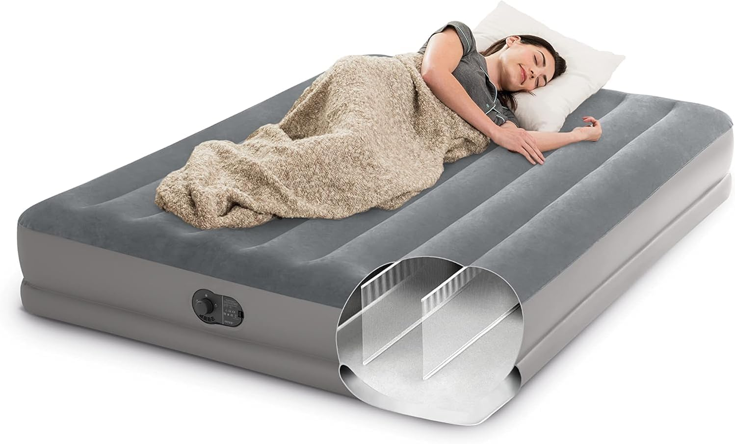 INTEX 64114 - Queen Dura-Beam Prestige Airbed W/Fastfill USB Pump, Size 1.52Mx2.03Mx30Cm image number 2