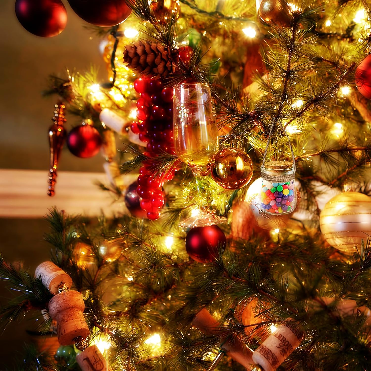 FJNATINH 4PCS Empty Glass Jars with Cork Stoppers Clear Glass Bottle Mini Vases Jars Message Wish Bottle for DIY Art Crafts Projects Decoration Party Supplies Wedding(Pudding Shape) image number 2