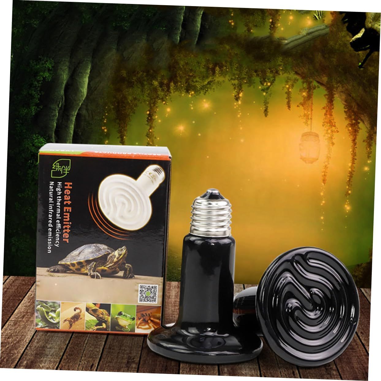 Kisangel 150W Reptile Heat Lamp Bulb Set E27 Ceramic Light Holder for Lizards Snakes image number 3