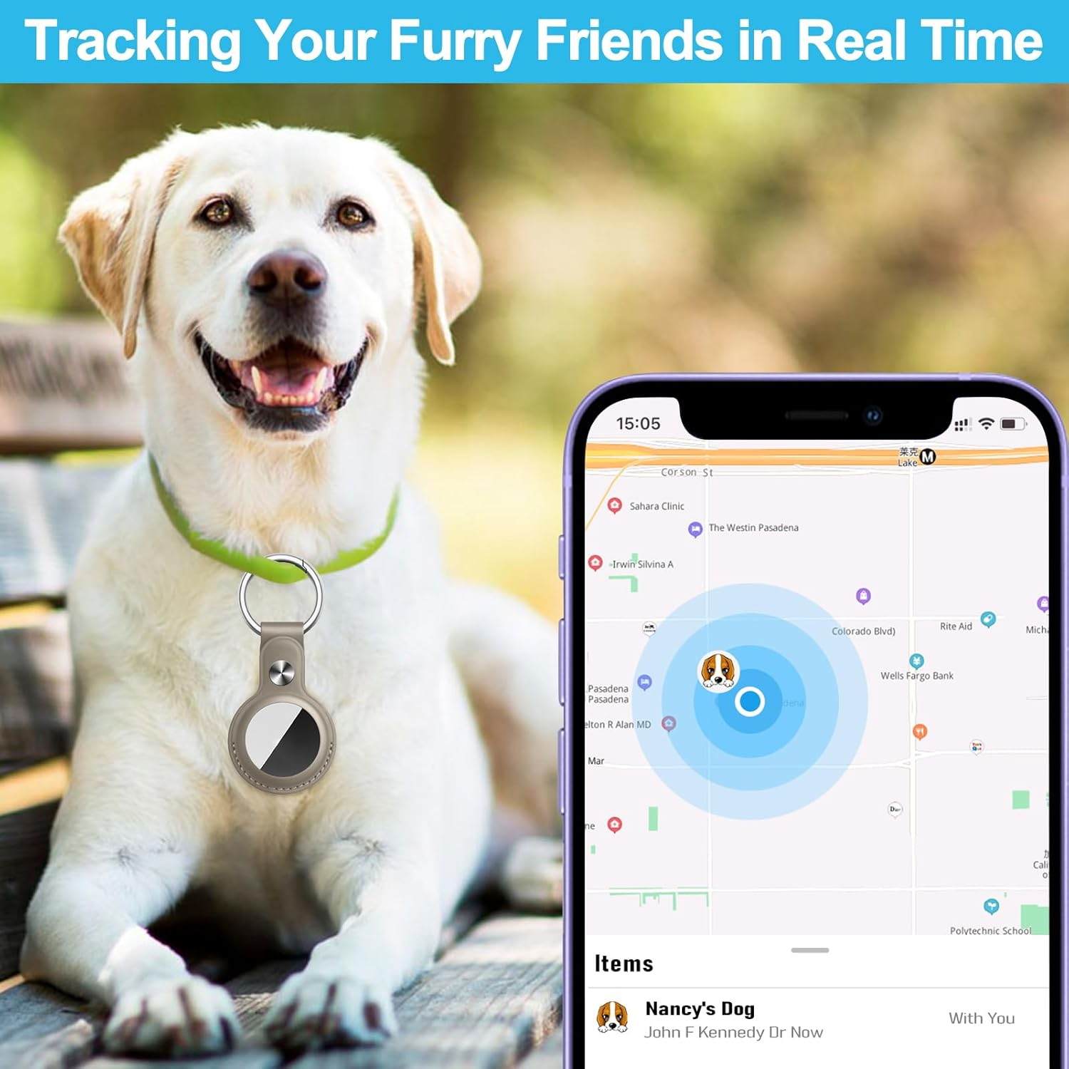 [4 Pack] Leather Air Tag Cases Keychain Air Tag Holder with Anti-Lost Key Ring, Anti-Scratch Soft Leather Lightweight Secure Holder Protective Cover image number 6