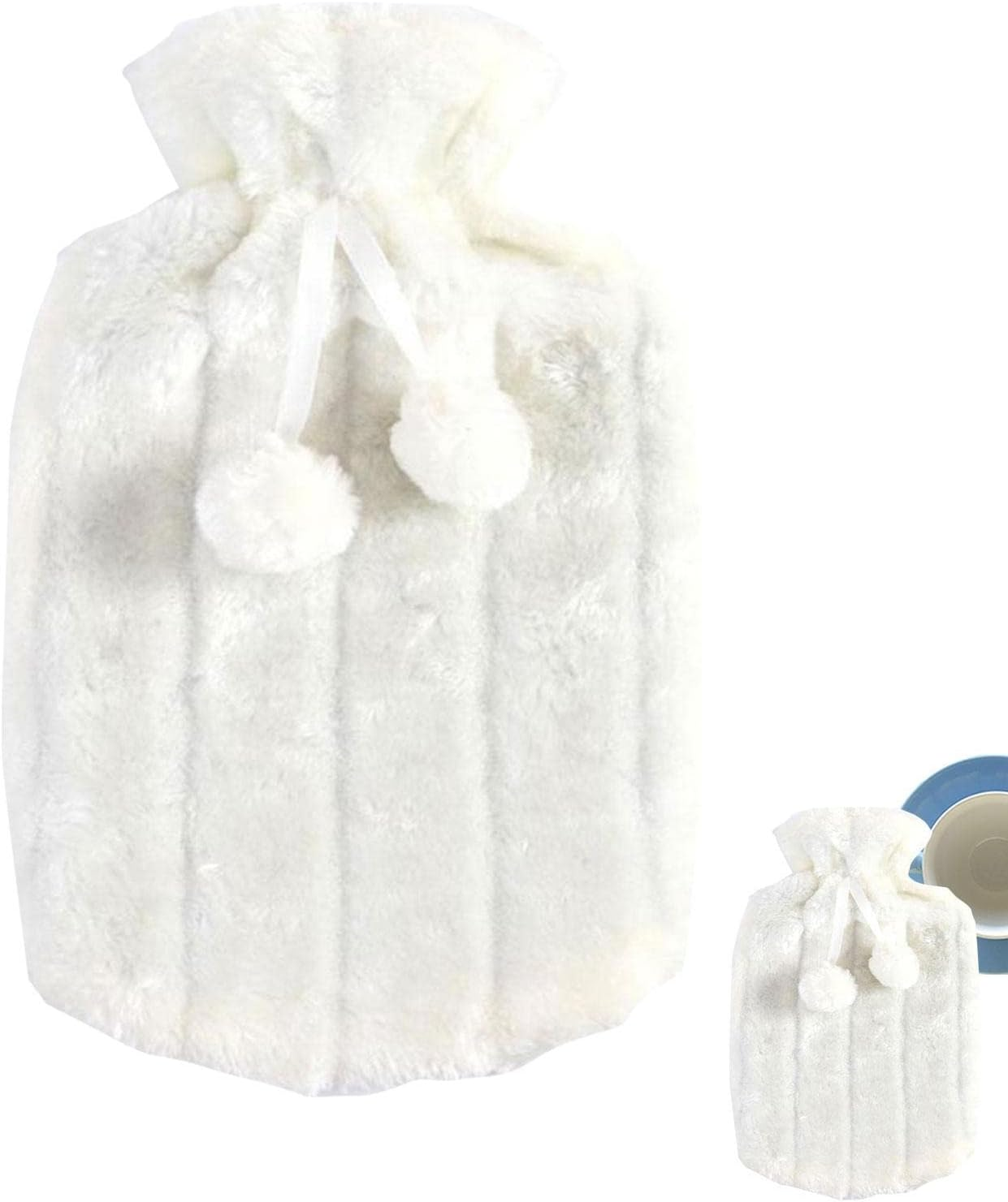 Water Bottle Cover Only | 2 Liter Soft Faux Plush Cute Hot Water Bottle Cover - Hot Water Bottle Covers Insulated Maintain Constant Temperature for Women Kids (Cover Sleeves Only) Buniq image number 4