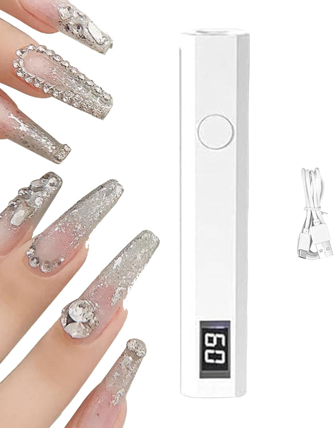 Rechargeable UV LED Gel Nail Lamp ? USB Charging Nail Dryer, Fast Curing Manicure Light for Gel Polish, Compact & Cordless Tool for Home, Beauty Salon, and Travel Use - Blue image number 7