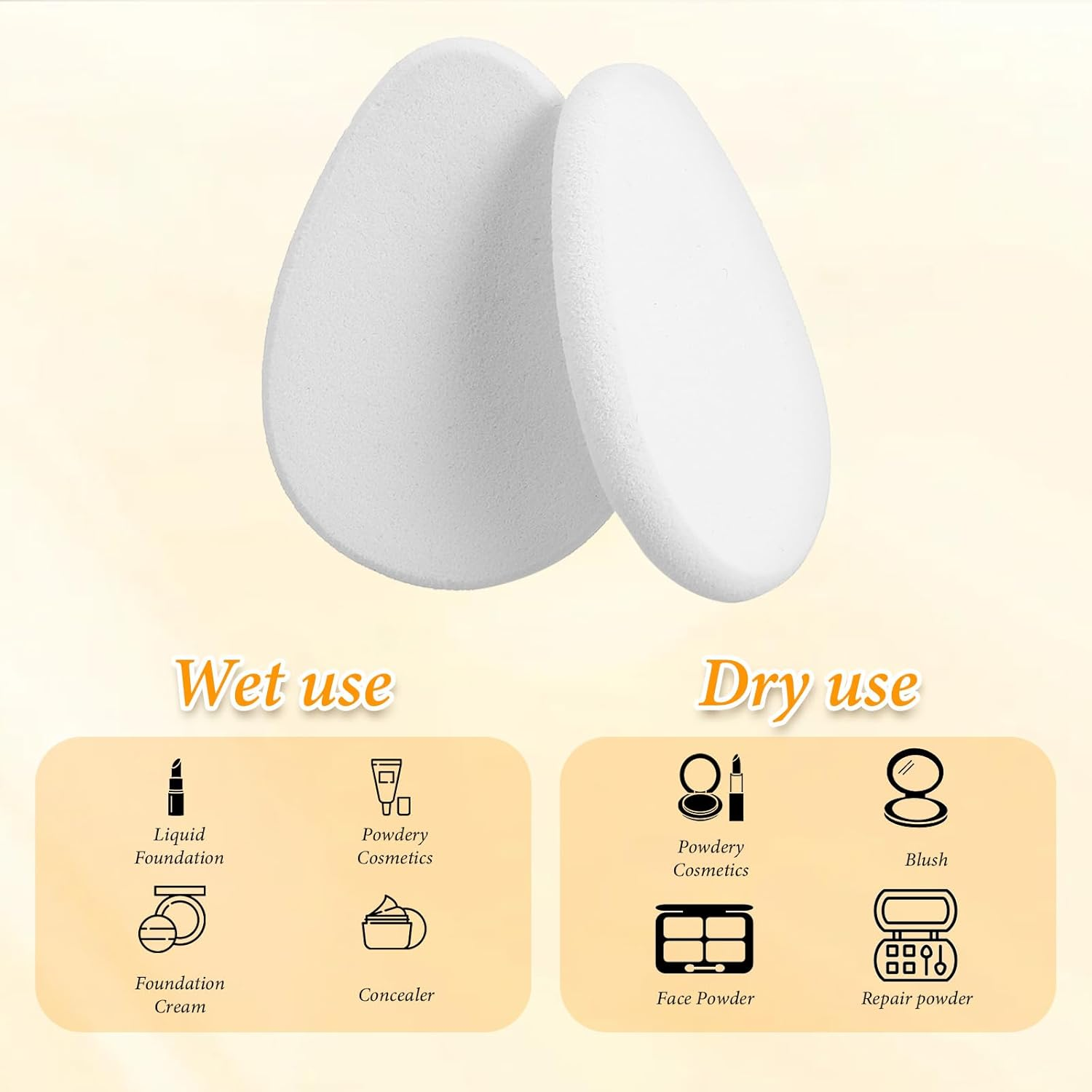 10Pcs Beauty Blender Sponge,Beige Smooth Makeup Sponge,Natural and Easy Soft Long-Lasting and Beginner-Friendly,Powder Sponges Foundation Powders Blender for Liquid Foundation, Wet and Dry Dual Use image number 4