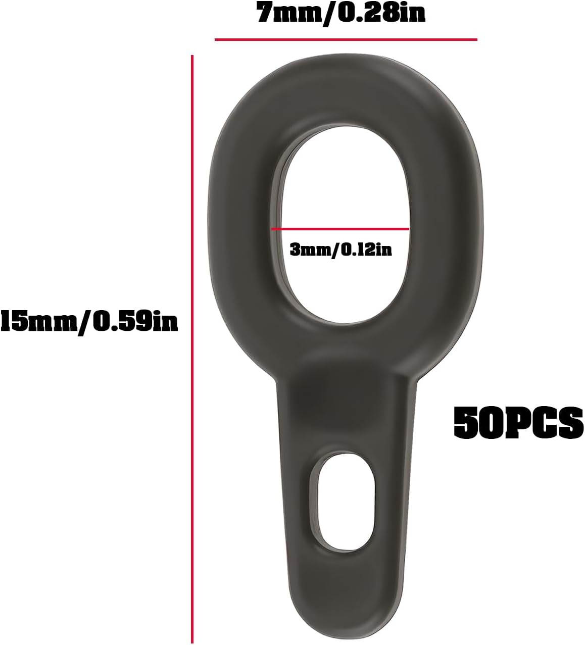 YINETTECH 50Pcs 15X7Mm Weight Sinker Clips Running Rings Suitable for Carp Pike image number 6