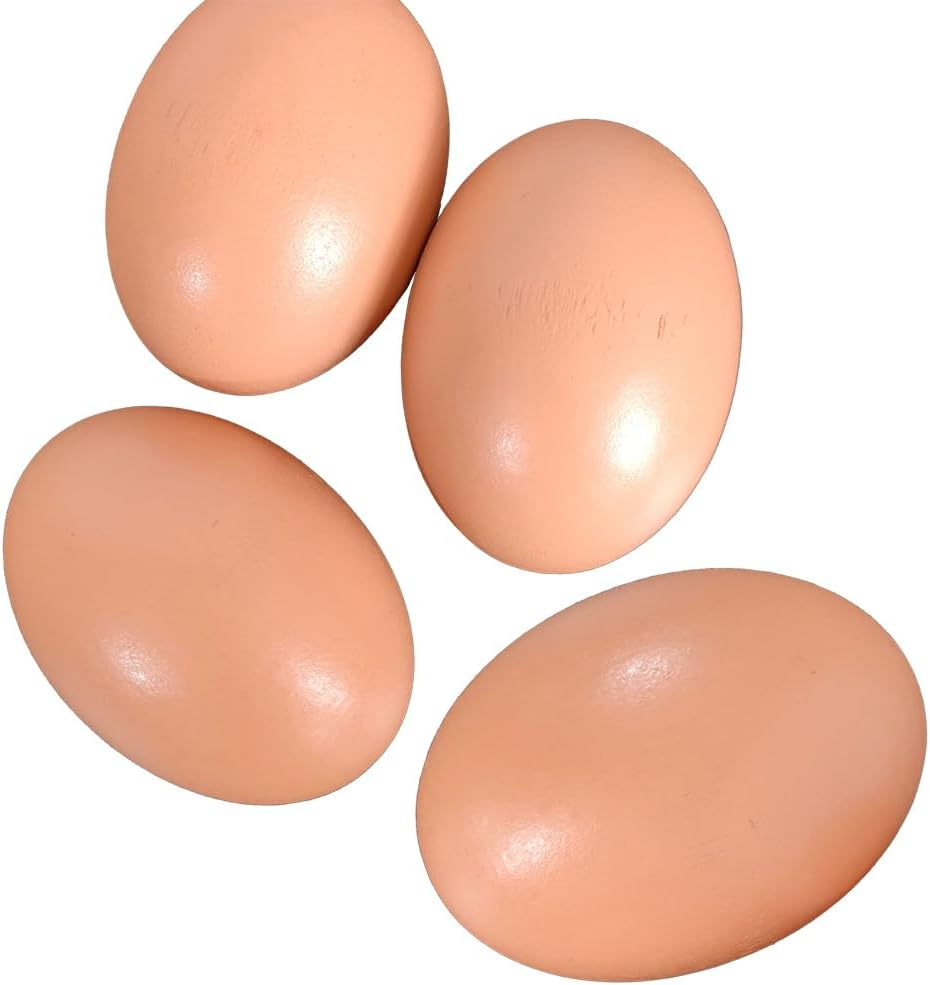 Wooden Fake Eggs-4Piece for Laying Hens in Chicken Coop