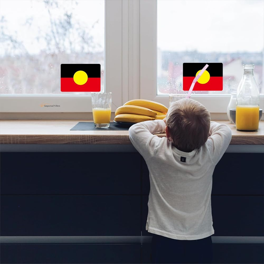 Australia 4 Pack Decals Aboriginal Flag Waterproof Vinyl Sticker Value (3In) image number 3