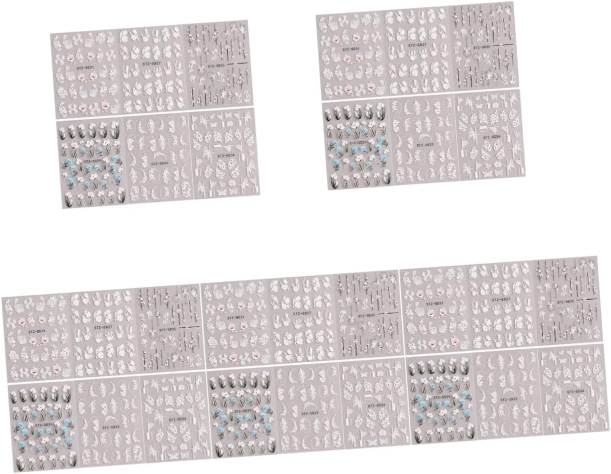 KALLORY 30 Sheets Flower Nail Sticker Leaf Nail Art Decal for Women for DIY for Pressed Flowers Inspired image number 4