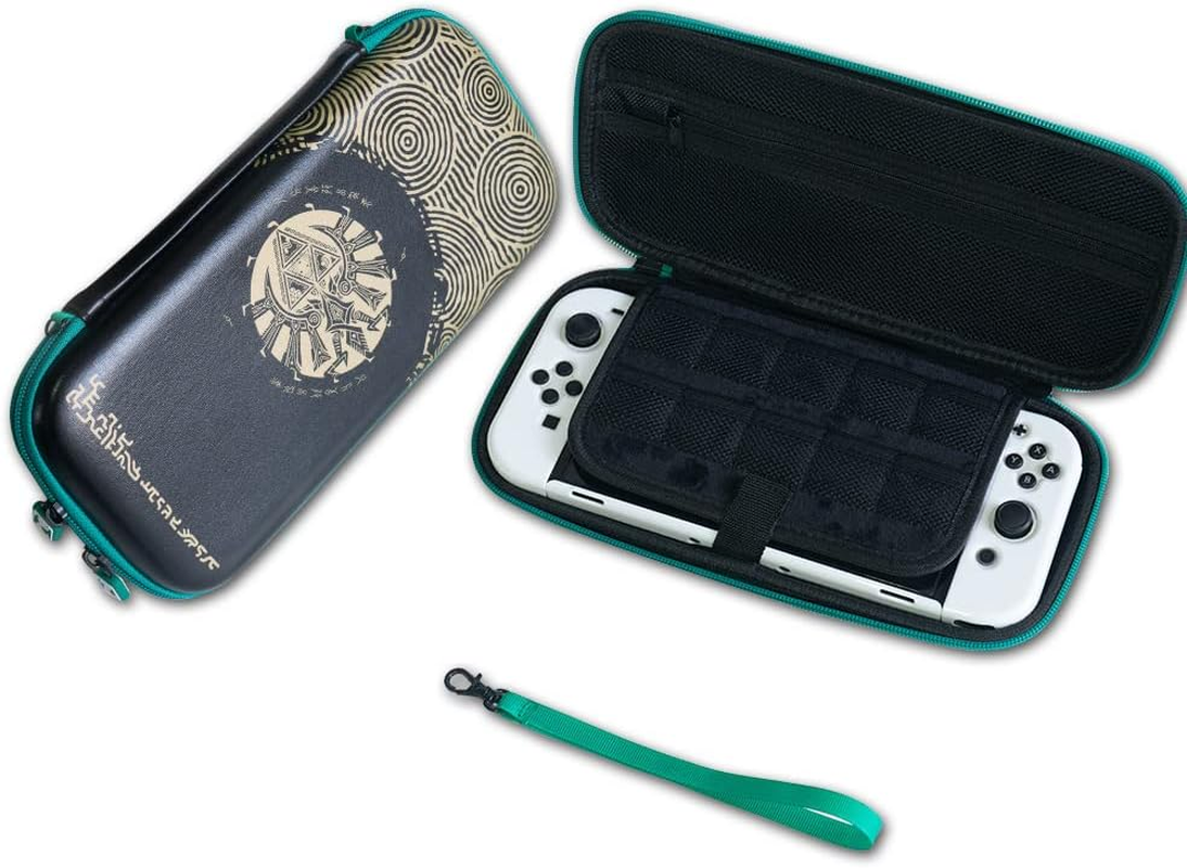 PERFECTSIGHT Cute Switch Carrying Case for Nintendo Switch OLED, Kawaii Hard Shell Portable Travel Carry Case with 12 Game Card Slots, Inner Protective Storage Bag for NS Console & Accessories, Purple