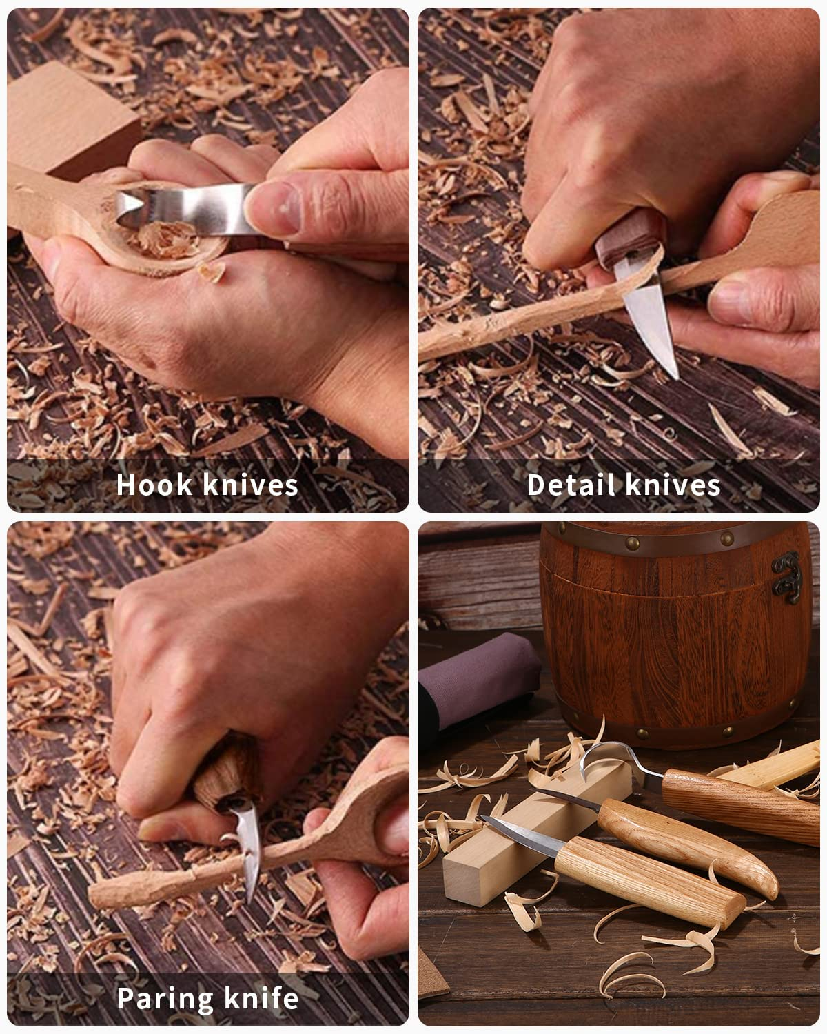 Fiabgum Wood Carving Tools Set, 26 PCS Wood Carving Set, Carving Tools for Wood, Professional Wood Carving Knife Tools Carving Knife Set for Beginners/Professionals, DIY Carving Set with Gloves