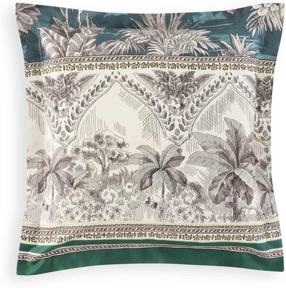 Bassetti BOBOLI 9329930 Bed Linen + 2 Pillowcases 100% Cotton Satin in Green V1 Dimensions: 200 X 200 Cm + 2 K 80 X 80 Cm image number 3