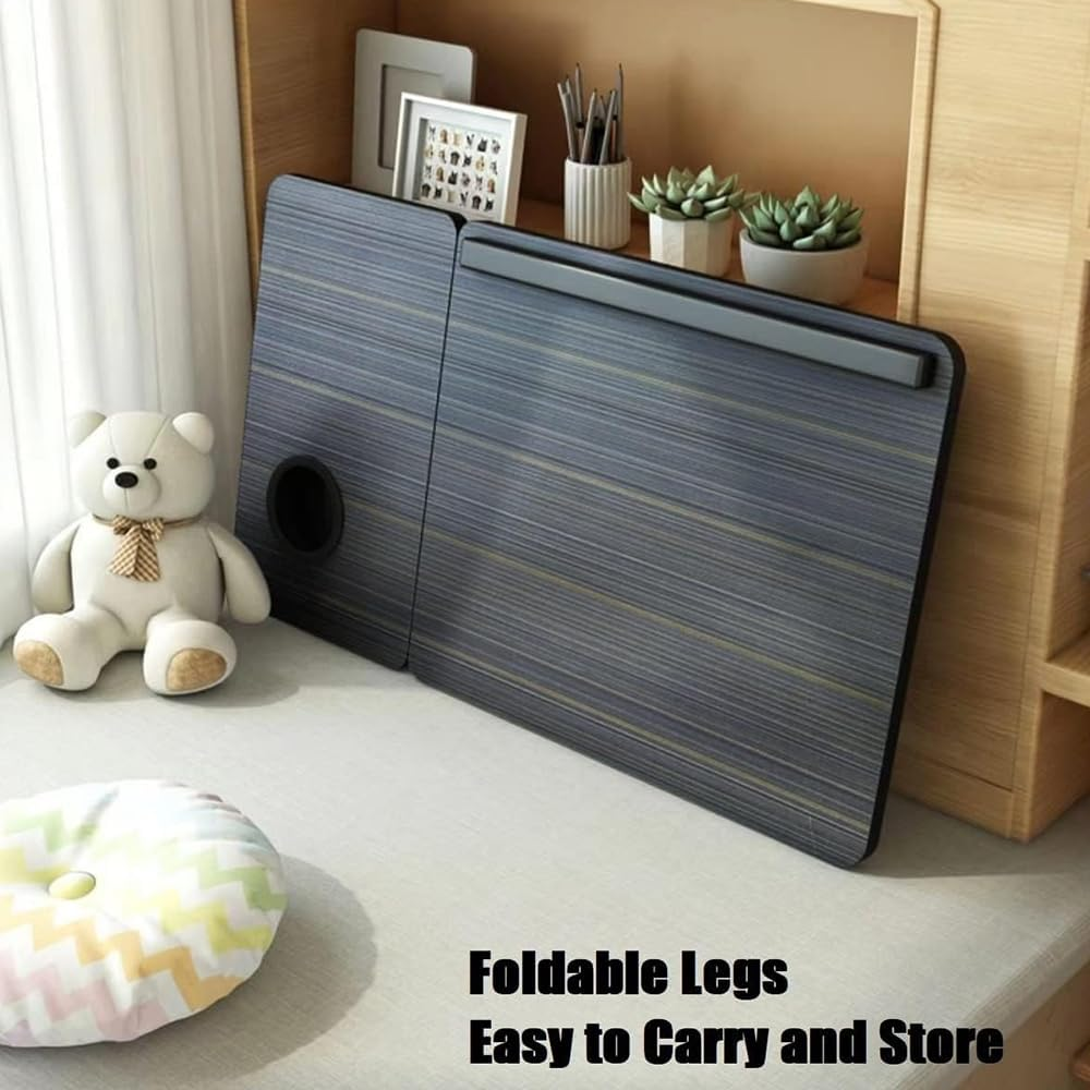 HHWRT Folding Bed Table, Foldable Laptop Table, Desktop 4-Speed Adjustable Angle, Portable Bed Desk, Foldable Table Legs for Eating, Working, or Reading in Bed, Perfect for Home, Office, Use image number 6