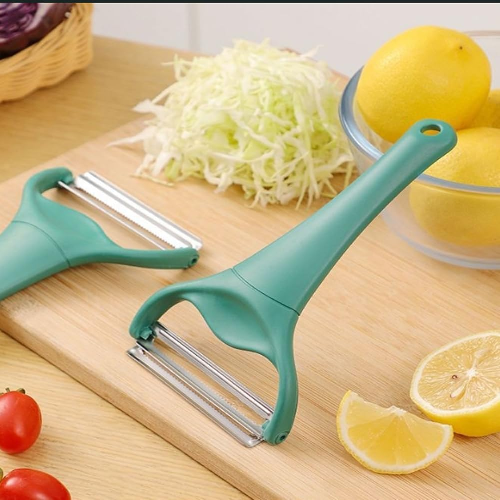 Cabbage Peeler, Shaving Many With, Julienne Peeler Stainless Steel, 2 Blades, Ideal Vegetable Peeler for Easy Shredding and Julienne Cutting Dark Green image number 2