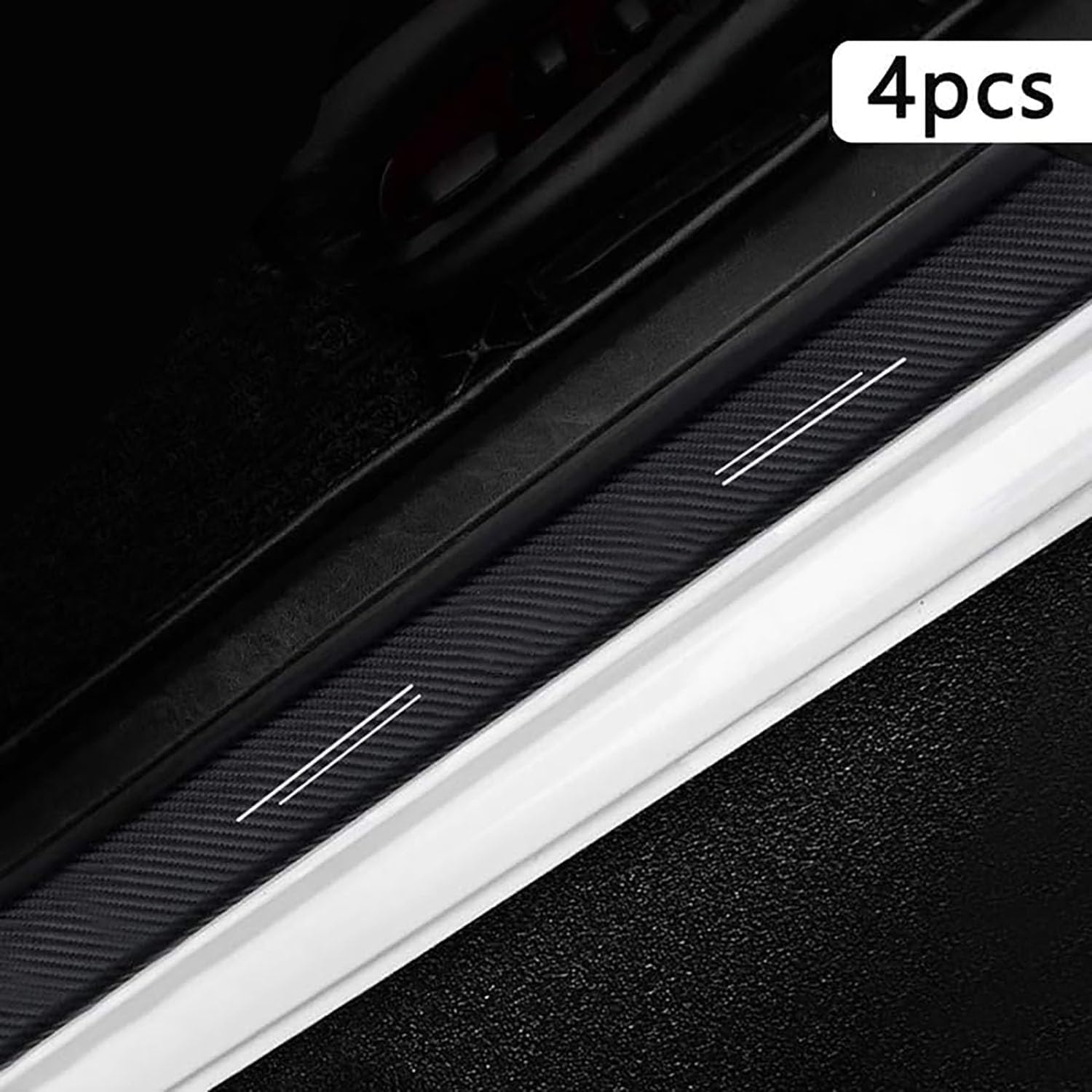 4 Pieces Car Door Sill Protector, Car Door Threshold Protector, Vehicle Door Sill Decoration Steps, Universal Waterproof Door Threshold Strips Exterior Accessories for Truck SUV (BZ 04) image number 2