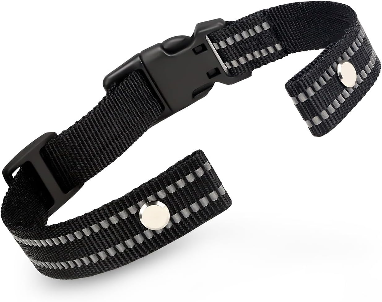 Collar Replacement Strap, Reflective Replacement Nylon Collar Strap Dog GPS Training Bark Receiver Collars, Durable Adjustable E Collar Straps for Small Medium Large Dogs, Black image number 4