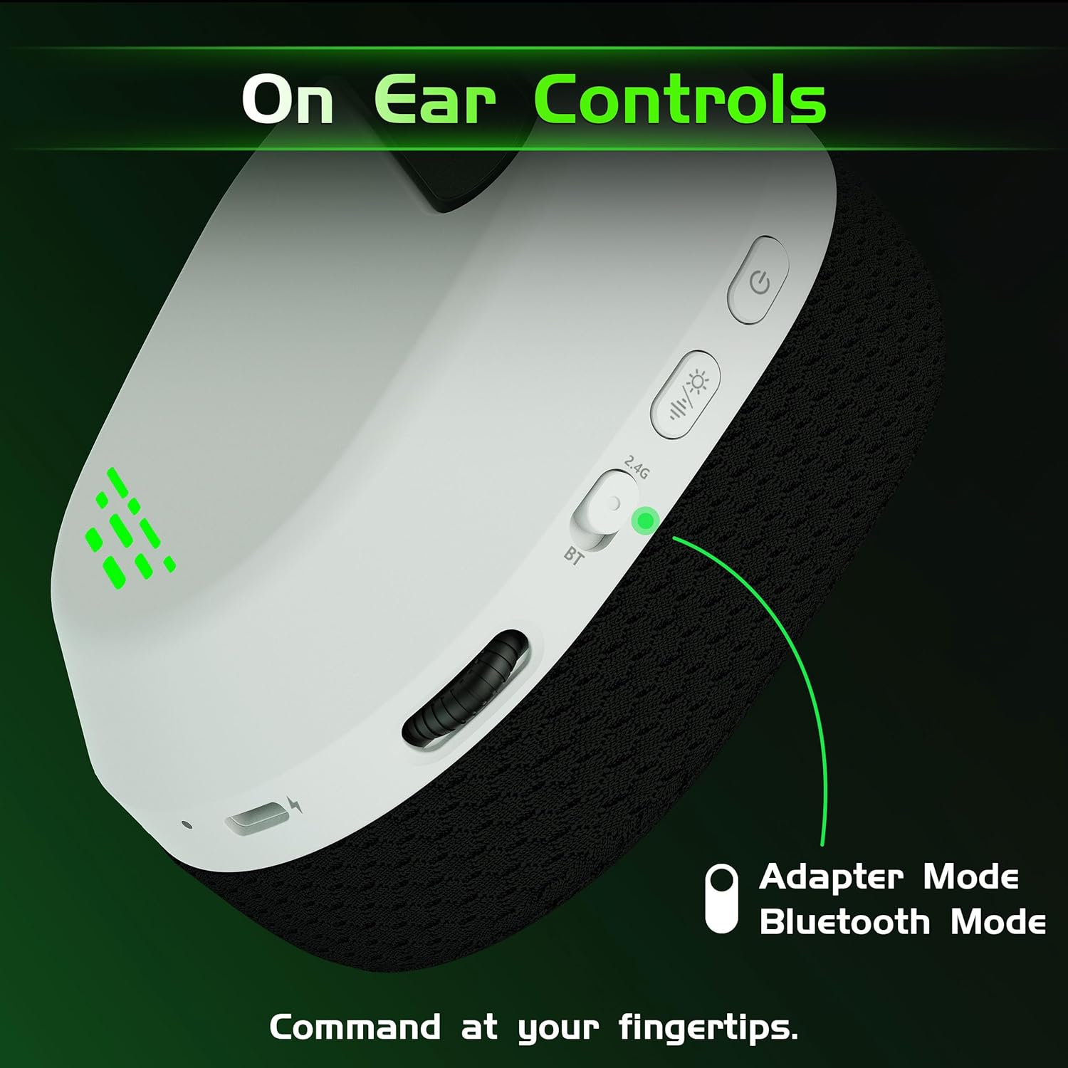 2.4Ghz Wireless Gaming Headsets for PS5, PS4, PC, Switch - Bluetooth 5.3 Gaming Headphones with Noise Canceling Mic, 7.1 Surround Sound, 70H Battery, Blackwhite image number 6