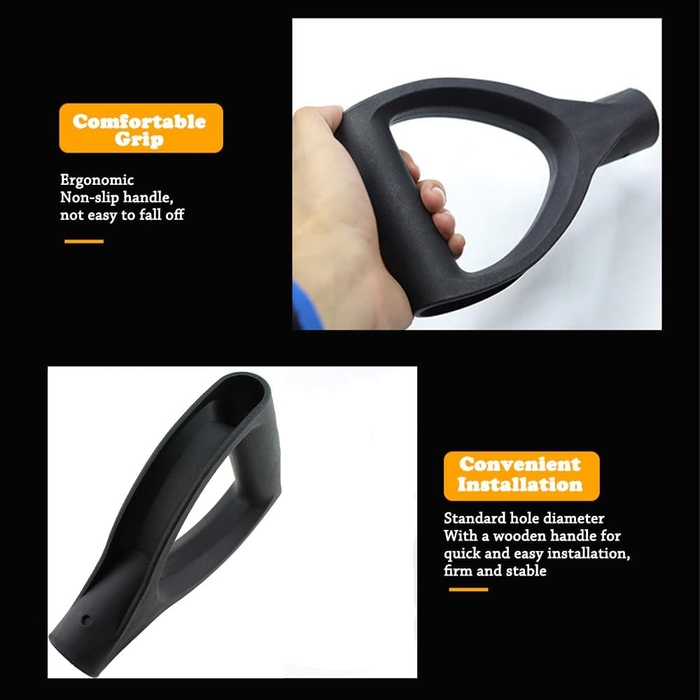 1 Pcs D-Shape Shovel Handle - 28Mm inside Diameter Thickened Plastic Black D Grip Handle for Household and Agricultural Tools - Replacement Grip for Digging and Raking Shovels image number 3