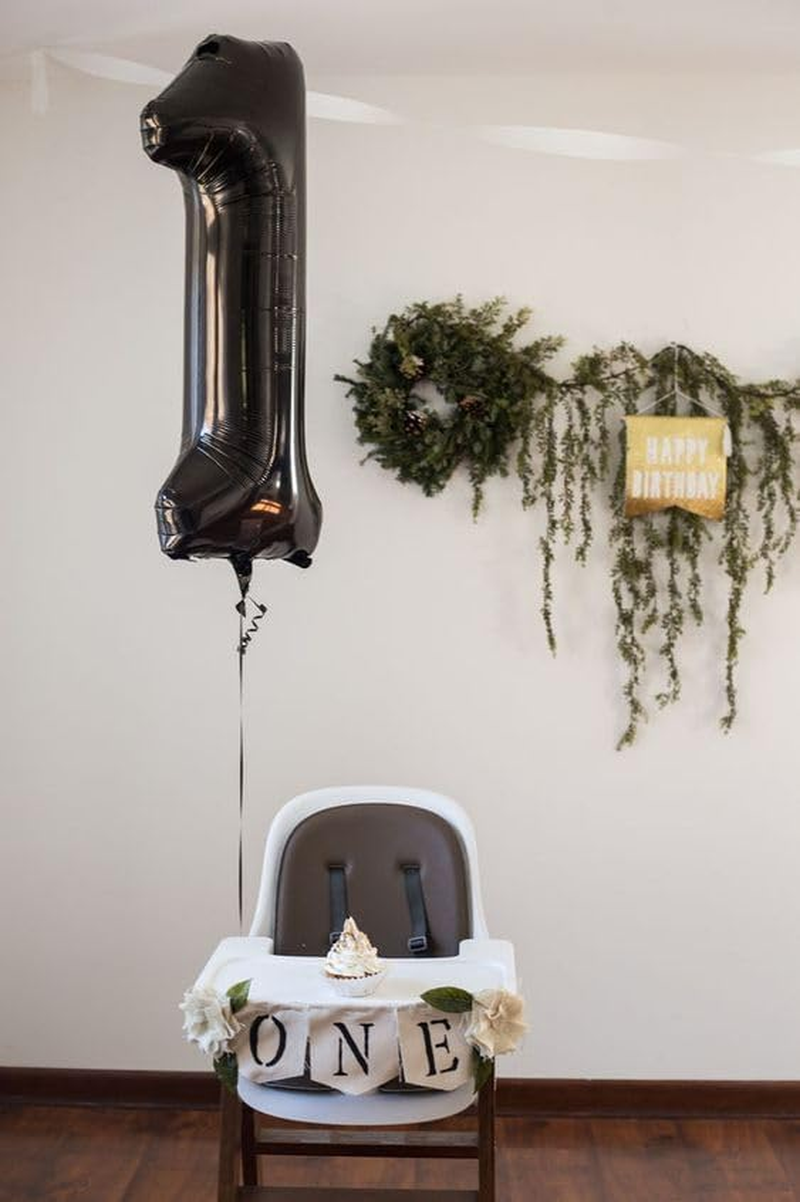 40-Inch Black Number 1 Balloon &ndash; Giant Helium Balloon for First Birthday, 10Th, 21St, and Milestone Celebrations &ndash; Large Foil Number Balloon for Party Decorations image number 1