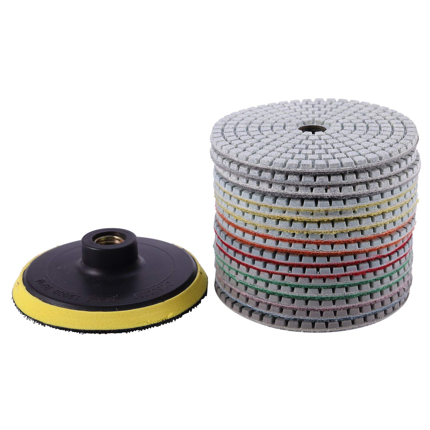 16Pcs Polishing Pads Kit 4 Inch 100Mm Wet/Dry for Stone Concrete Marble Polishing Use Grinding Discs Set image number 3