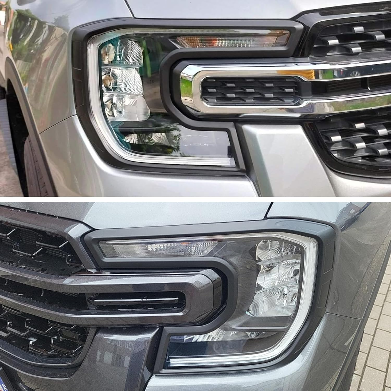 SUERAUTO4X4 Headlight Tail Light Cover Trim for Ford Ranger Next Gen Wildtrak Raptor XLT Sport Platinum 2022 2023 2024 Accessories, Headlight Protector Surround Rear Tail Light Cover Trim Matte Black image number 6