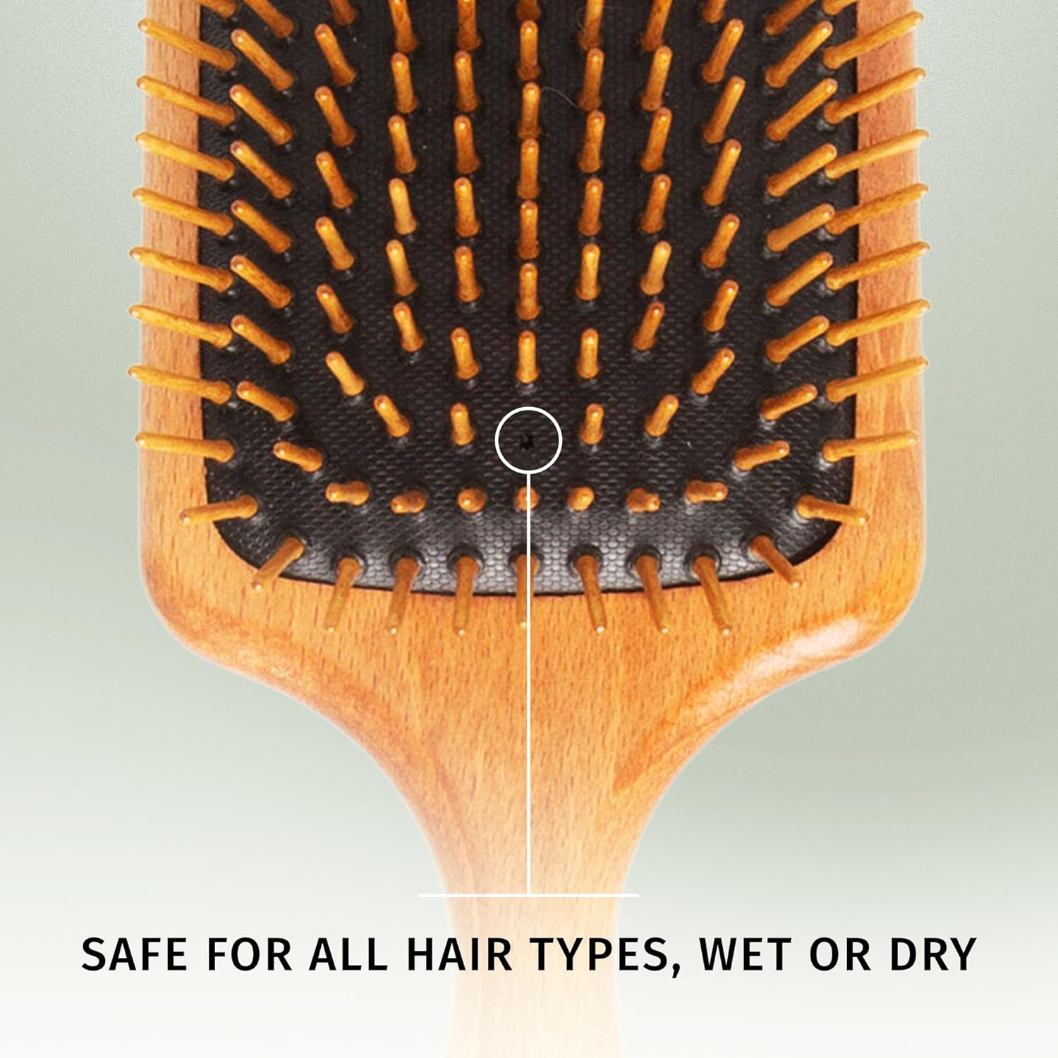 SHASH since 1869 Made in Germany Wooden Paddle Brush - Gently Detangles, Styles, Conditions Hair with Minimal Frizz and Breakage - Safe for All Hair Types, Wet or Dry - Eco-Sourced Wood image number 2