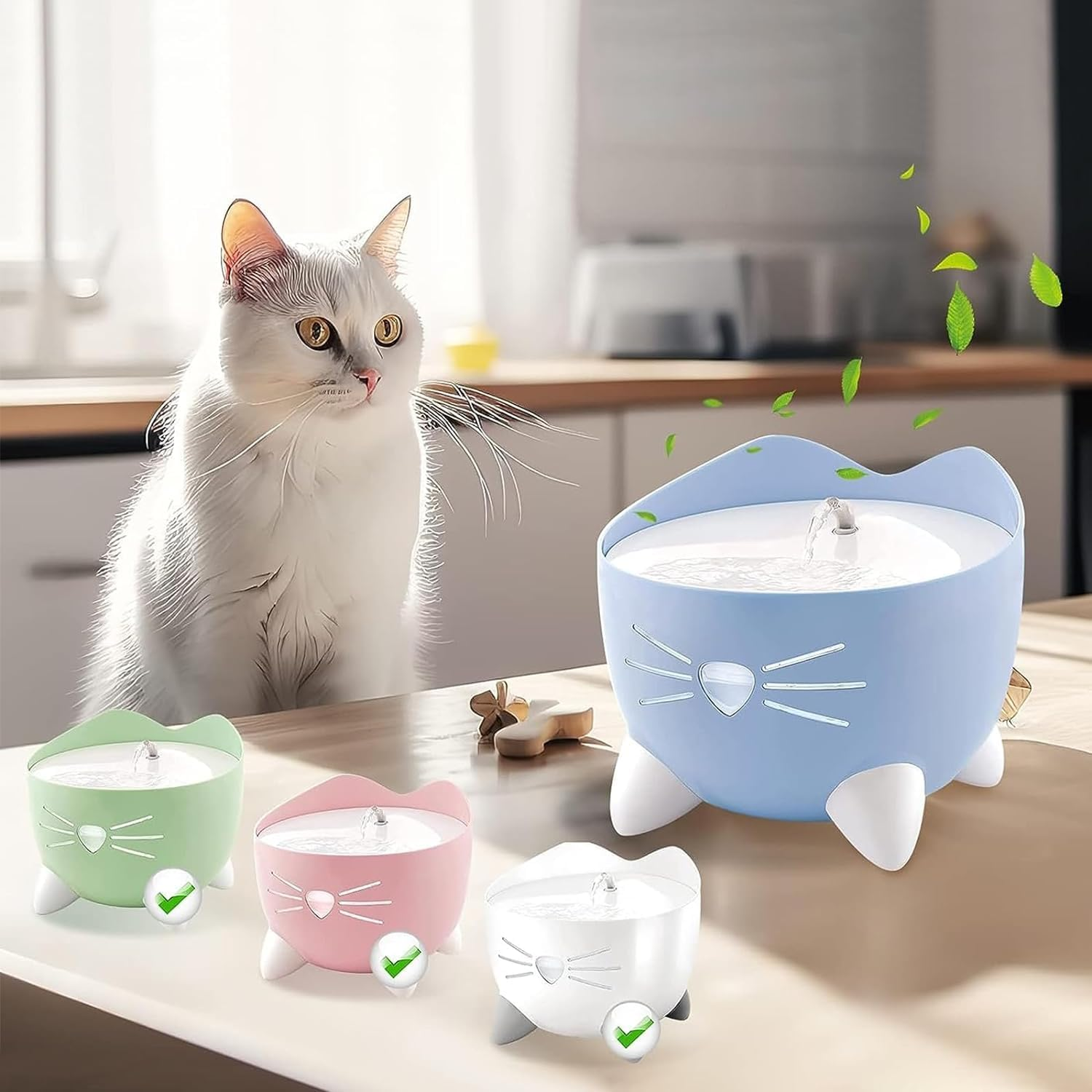 Pack of 4 Cat Fountain Filters for 2.5 L Pixi Drinking Fountain, Resin Activated Carbon Three Layer Filtration System, for 43717 Filter Cat Fountain Replacement Filter (Pack of 4) image number 5