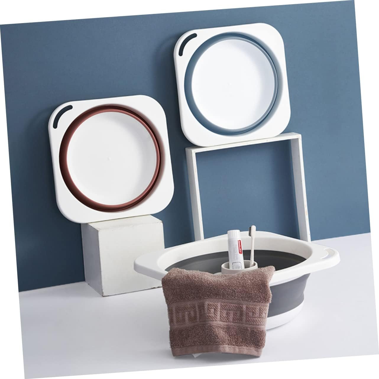 BATHVEVE Portable Folding Wash Basin Kitchen Bathroom Basin for Laundry Camping image number 4