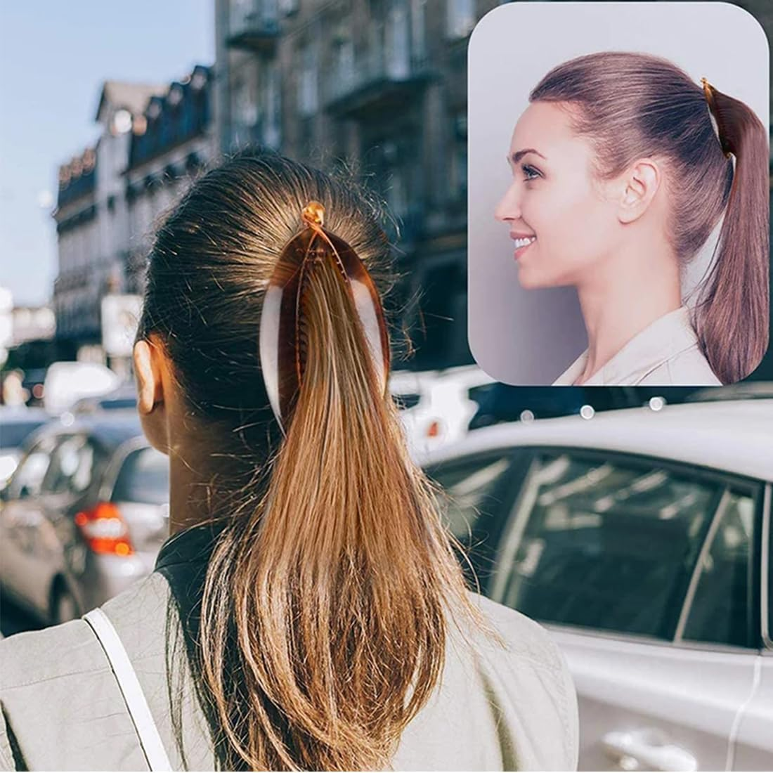 Pack of 6 Vintage Fishtail Hair Clips, Banana Clips, Non-Slip Hair Clip, Curly or Straight Hair, for Decoration or Solid Hair image number 1