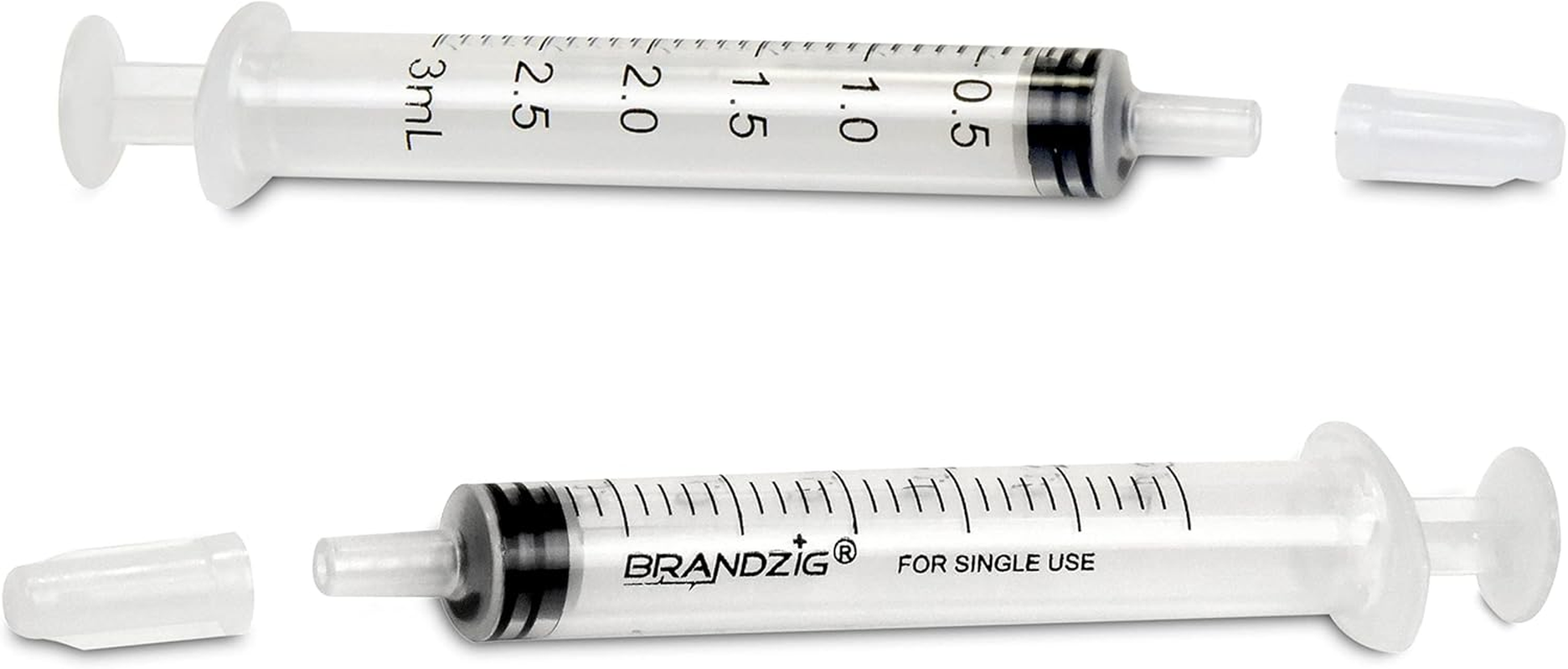 3Ml Syringe with Cap (100 Pack) | Oral Dispenser without Needle, Luer Slip Tip | Individually Wrapped Medicine Dropper for Infants & Pets image number 4