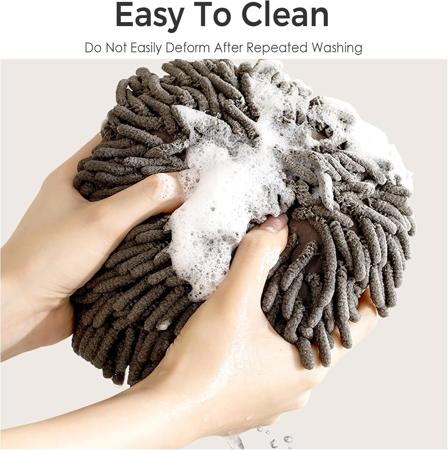 Microfiber Hanging Hand Towel &ndash; Super Absorbent, Quick-Drying, Soft & Plush with Convenient Loop for Bathroom & Kitchen Use (Grey) image number 3