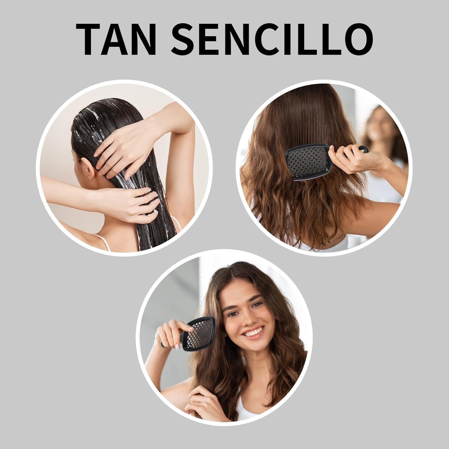 TOWEBOORY Wet and Dry Vented Detangling Hair Brush, Anti-Static Hair Comb Detangler Hairbrush with Soft Bristles for Effortless Tangle Free for Natural, Curly, Straight, Dry, Damaged Hair - Women & Men image number 6